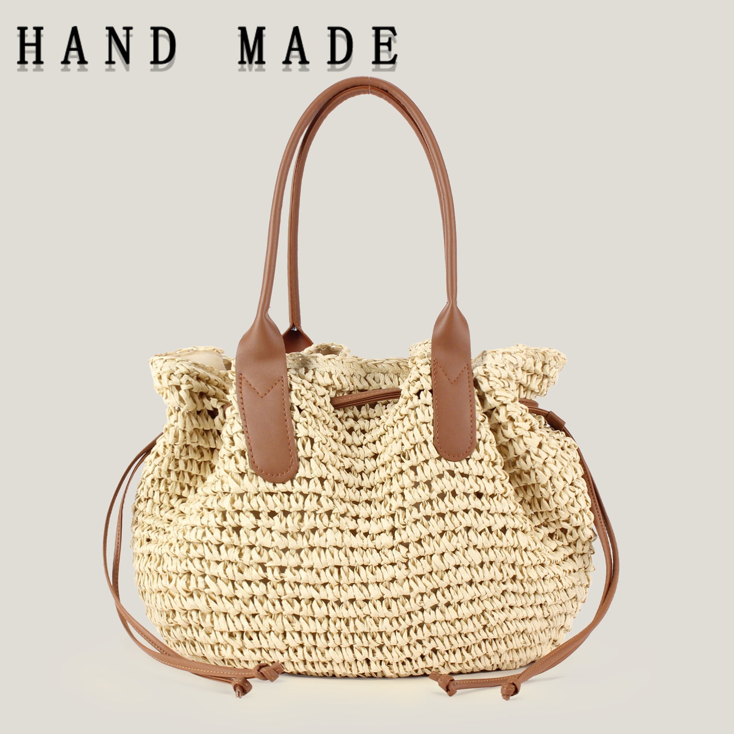Women's Large Capacity Hand-woven Seaside Vacation Beach Women's Shoulder Bag