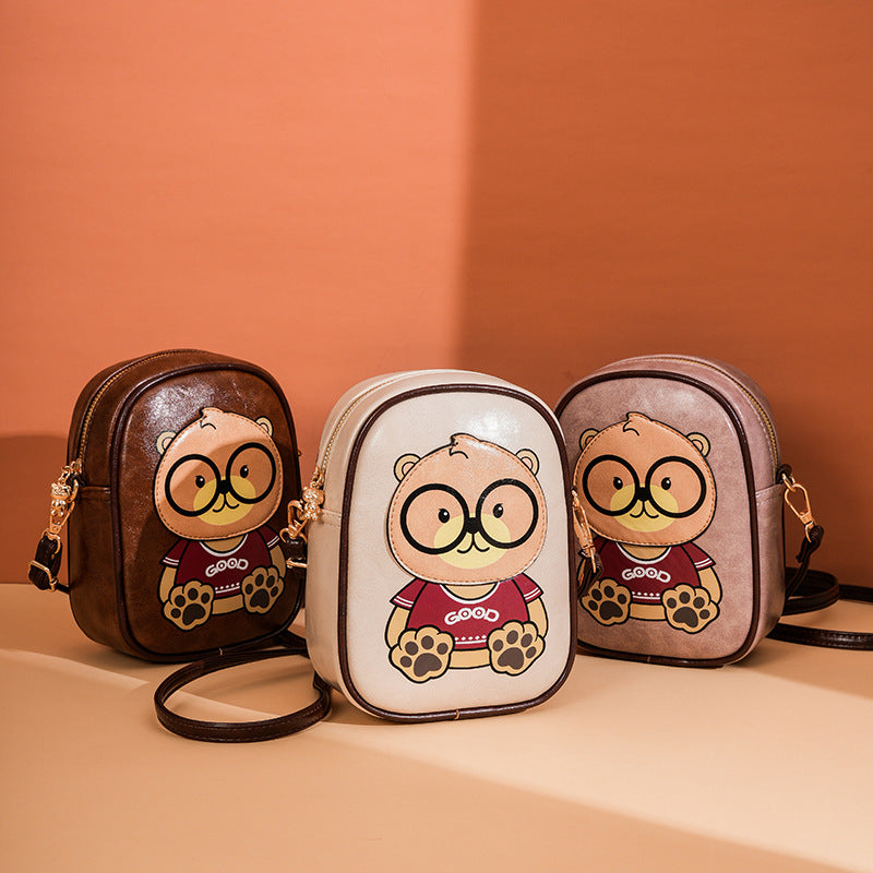 Women's Cartoon Bear Mobile Fashion Cute Mini Women's Messenger Bag
