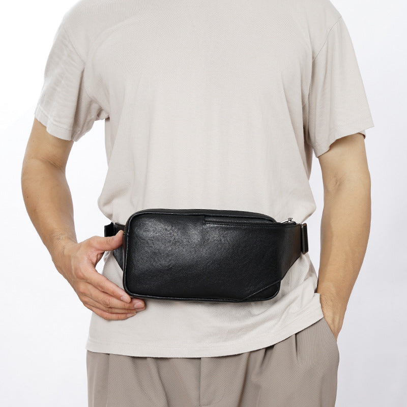 Men's First Layer Cowhide Fashion Genuine Leather Men's Chest Bag
