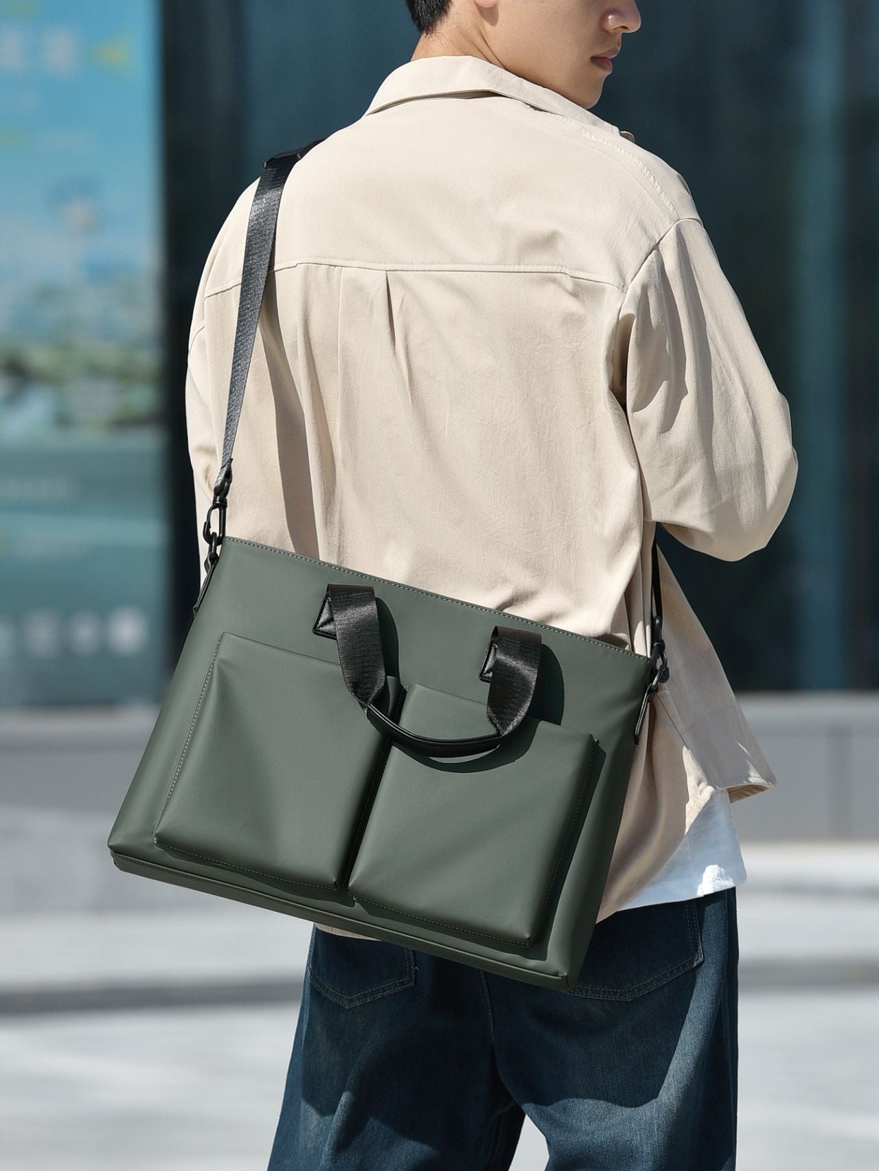 Men's Simple Business Office Commuter Computer Handbags