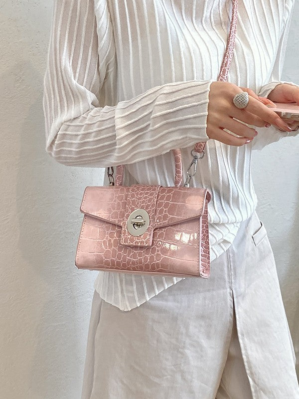 Women's Niche Advanced Texture Portable Crocodile Pattern Small Square Bag