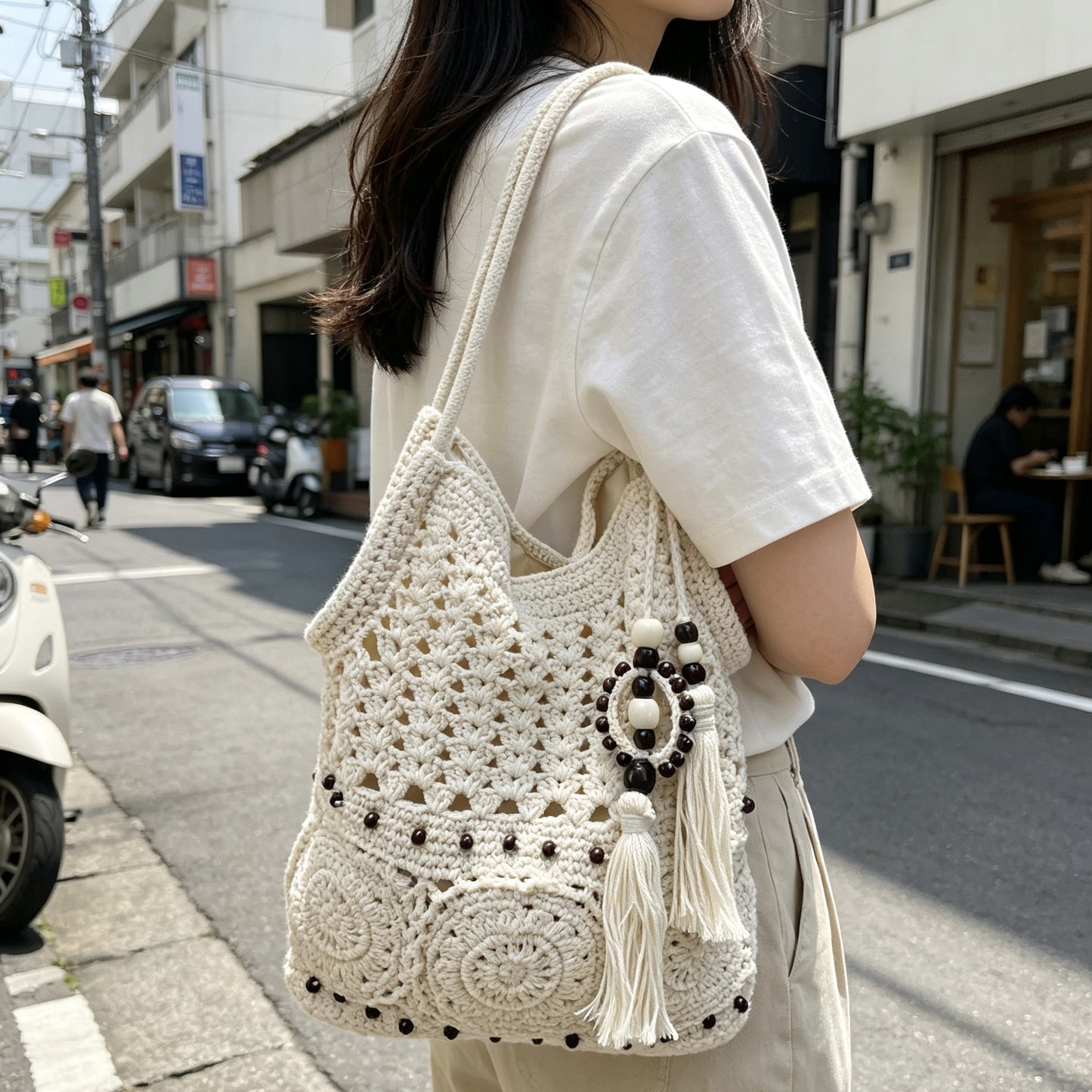 Tassel Female Summer Niche Hollowed Fashion Tote Bags