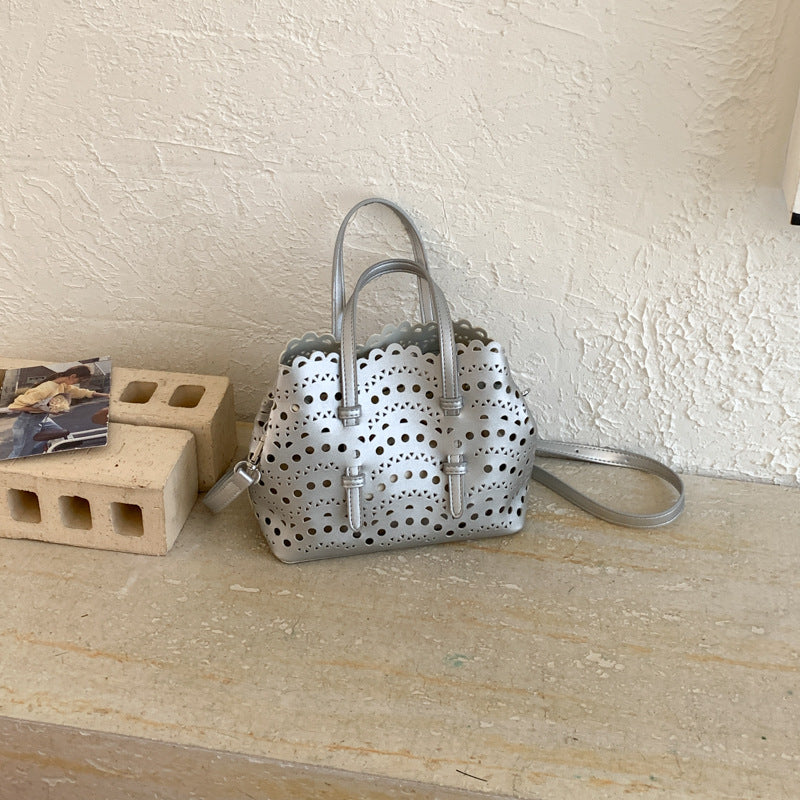 Light Luxury Hollow Carved Vegetable Basket Niche Handbags