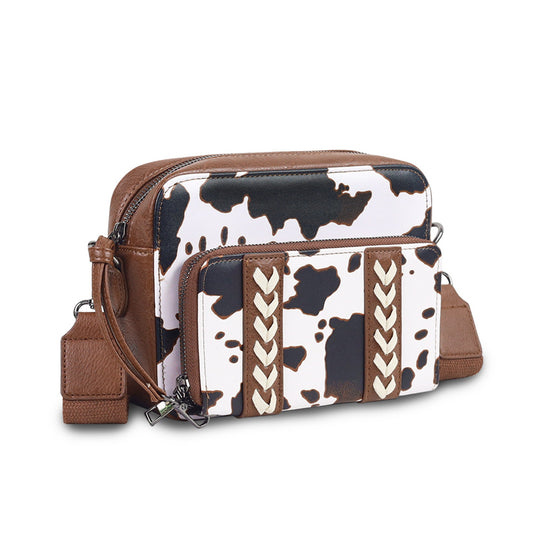 Elegant Women's Cows Pattern Mother Detachable Women's Messenger Bag