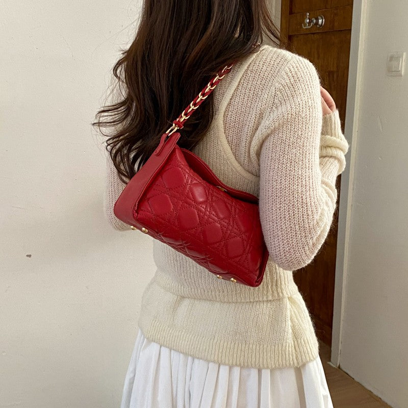 Women's Early Spring Rhombus Underarm Pouch Portable Women's Shoulder Bag