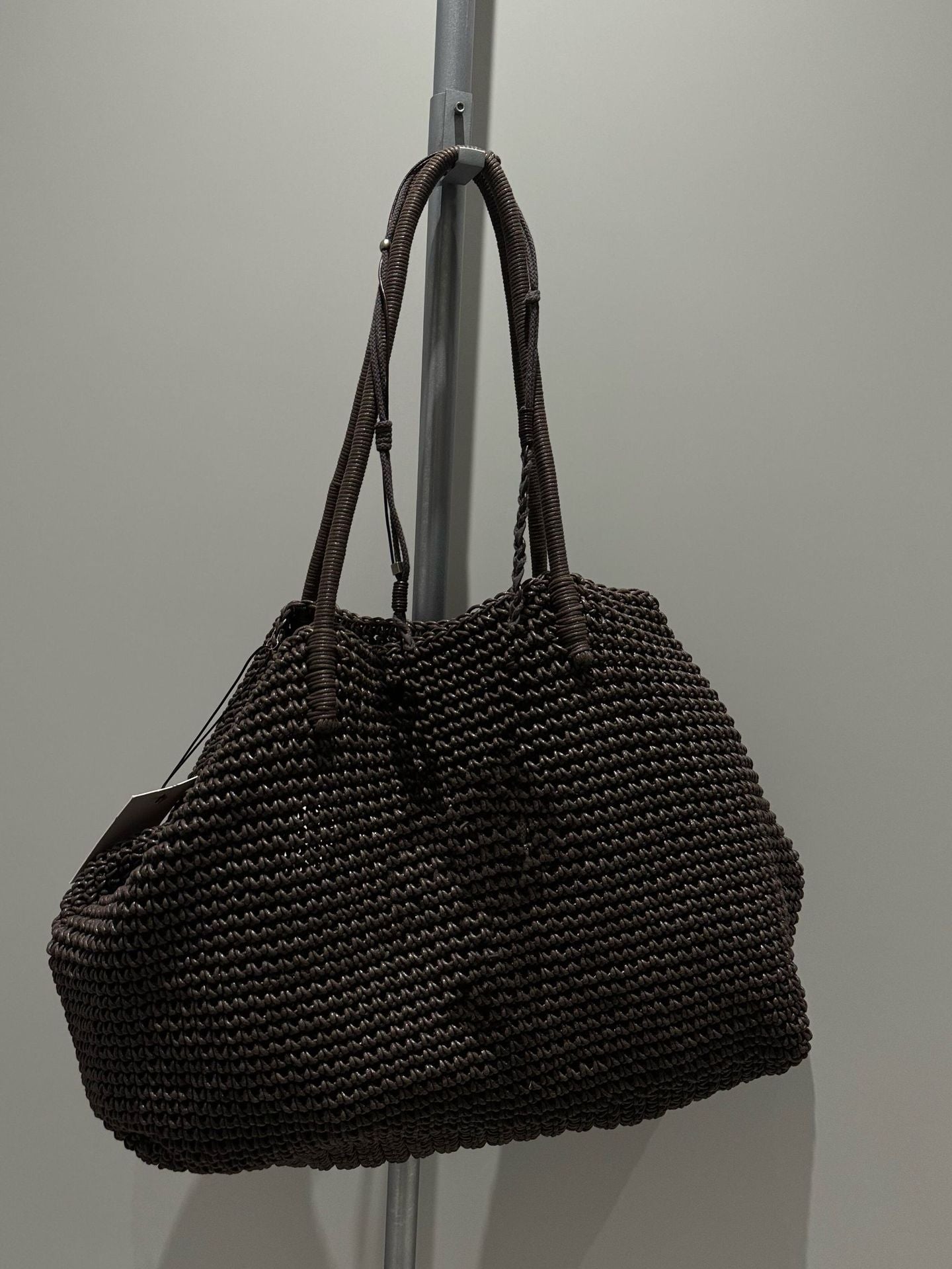 Woven Solid Color Minimalist Open Design Women's Shoulder Bag
