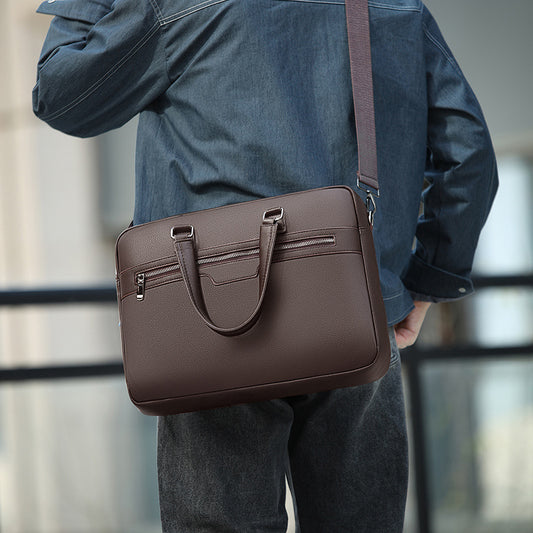 Men's Simple Thickened Commuter Business Portable Conference Laptop Bag