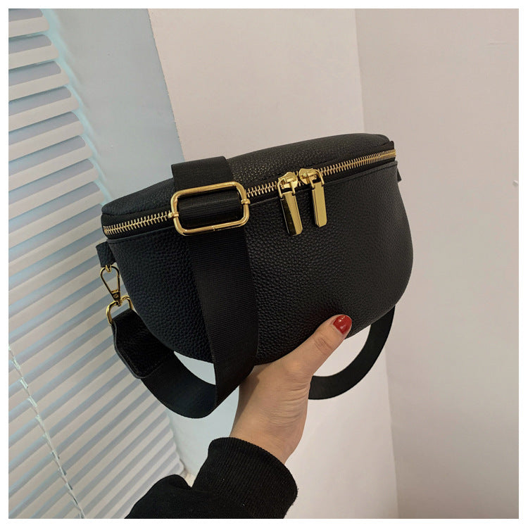 Women's Korean Style Black Summer Popular Fashion Women's Chest Bag, Fanny Pack