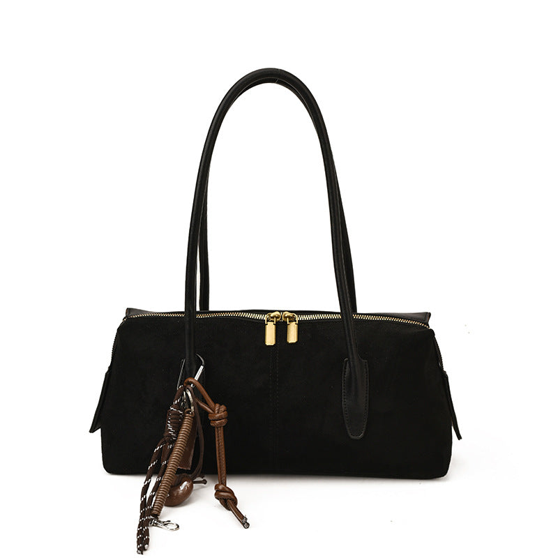 Women's Suede Underarm Lady Style Temperament Solid Women's Handbag
