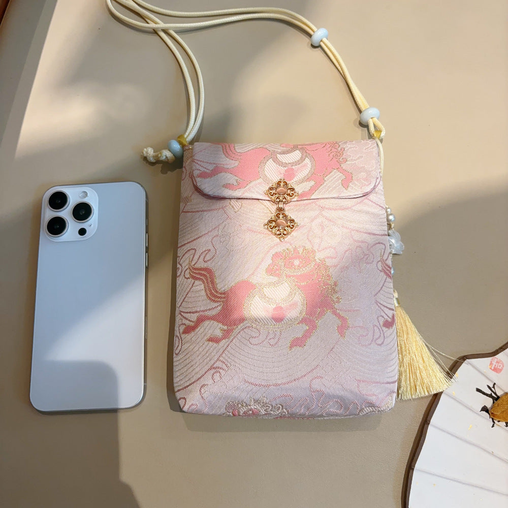 Chinese Style Brocade Embroidery With Han Women's Messenger Bag