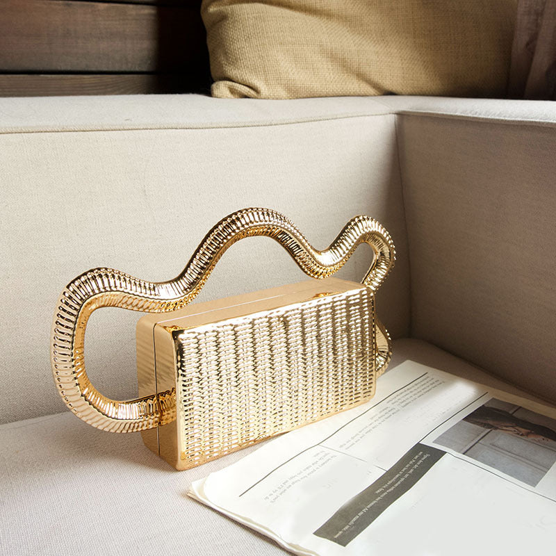 Trendy Metal Woven Vegetable Box Design Fashion Creative Women's Handbag