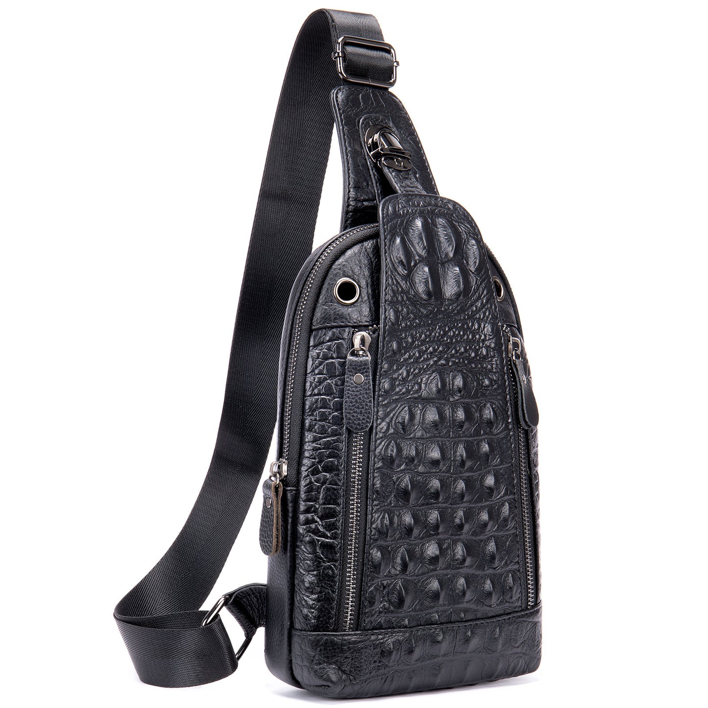 Men's Business Commute Korean Style Crocodile Pattern Men's Chest Bag