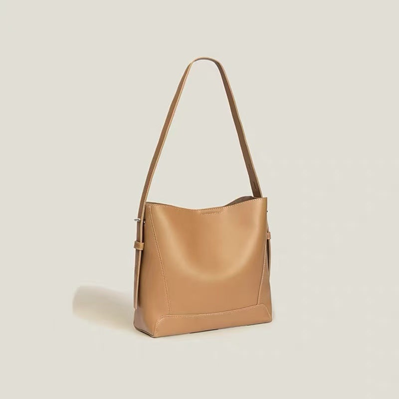 Women's Advanced Texture Real Large Capacity Bucket Bags
