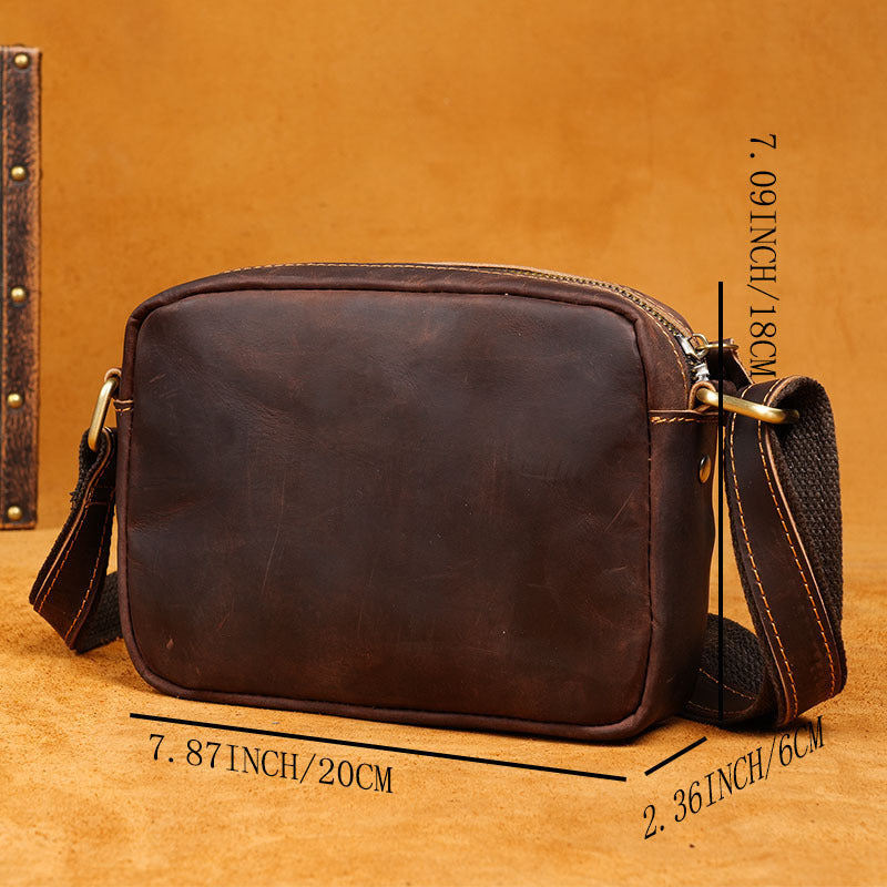 Crazy Horse Leather Simple Genuine Personality Bags