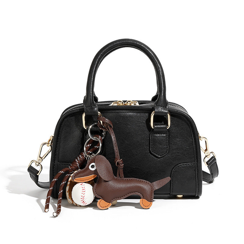 Women's Genuine Leather Boston Bowling Niche Women's Handbag