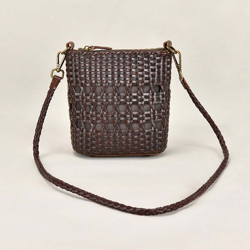 Genuine Leather Fashion Color Vegetable Basket Korean Style Bags
