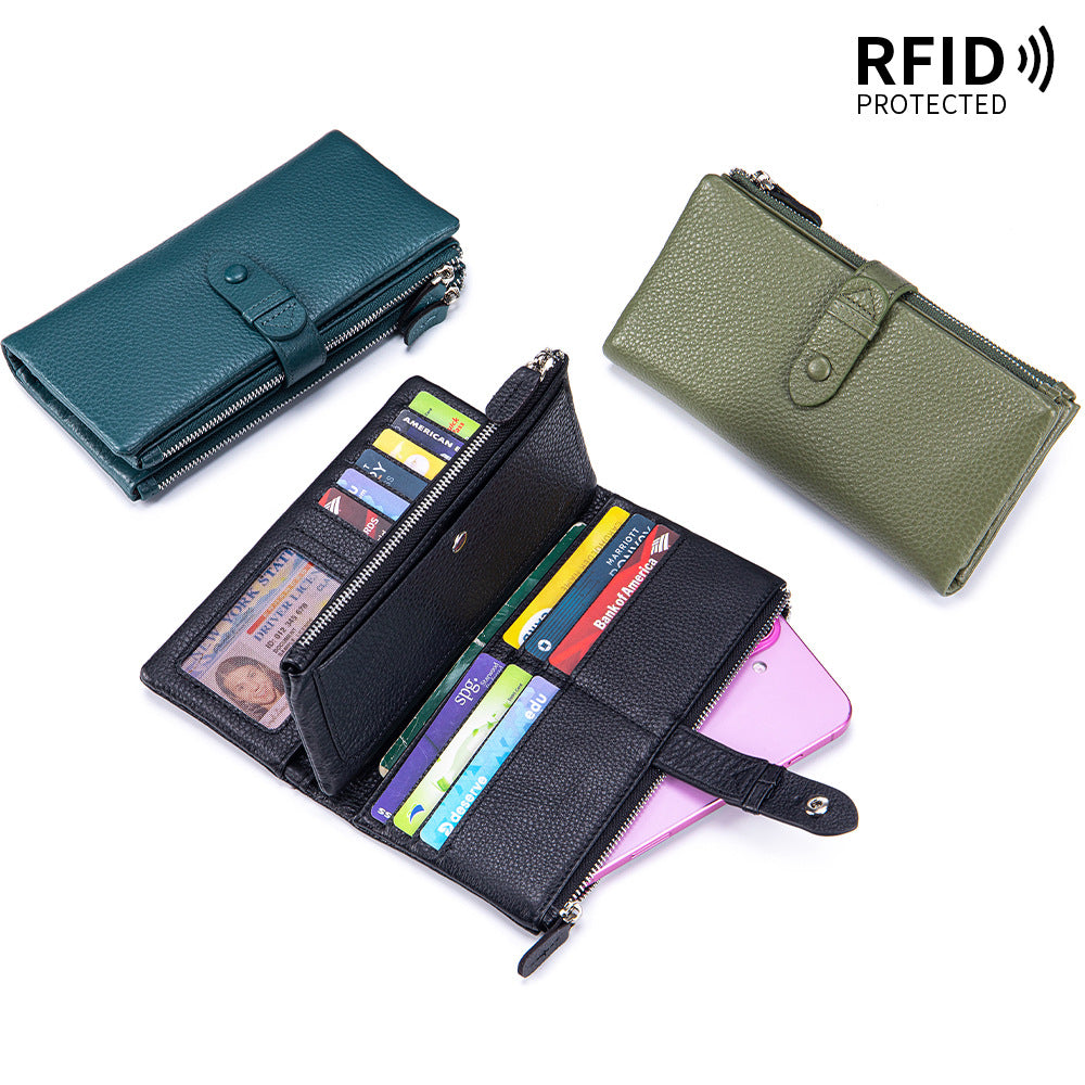 Long Large Capacity Soft Leather Multifunctional Mobile Multiple Slots Ladies Wallet