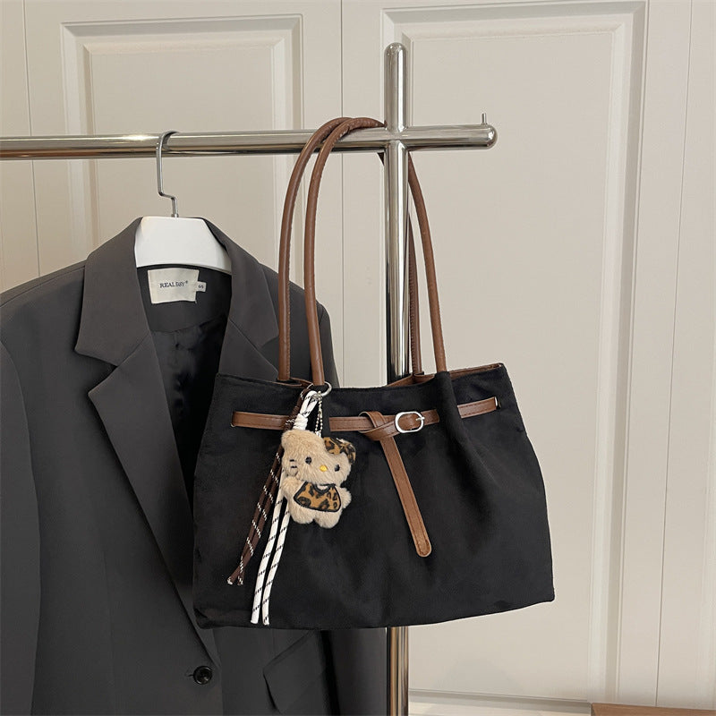 Women's Fashion Large Capacity Suede Commuter Super Popular Women's Handbag