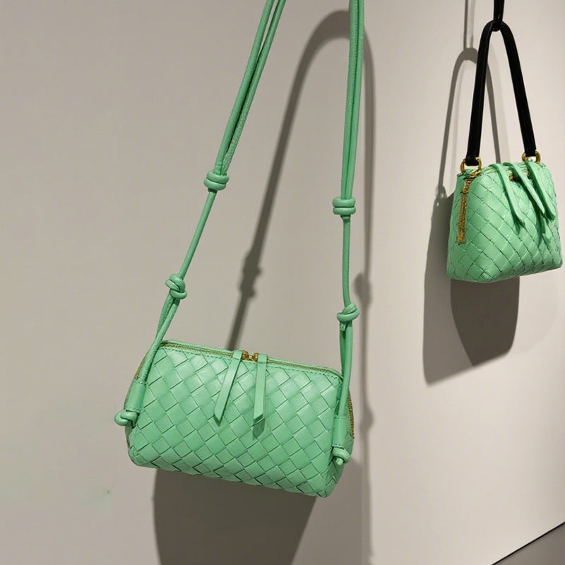 Women's Handmade Cowhide Woven Underarm Fashion Bags