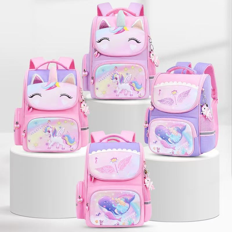 Children's Cartoon Unicorn Large Capacity Burden Reduction Primary School Bag
