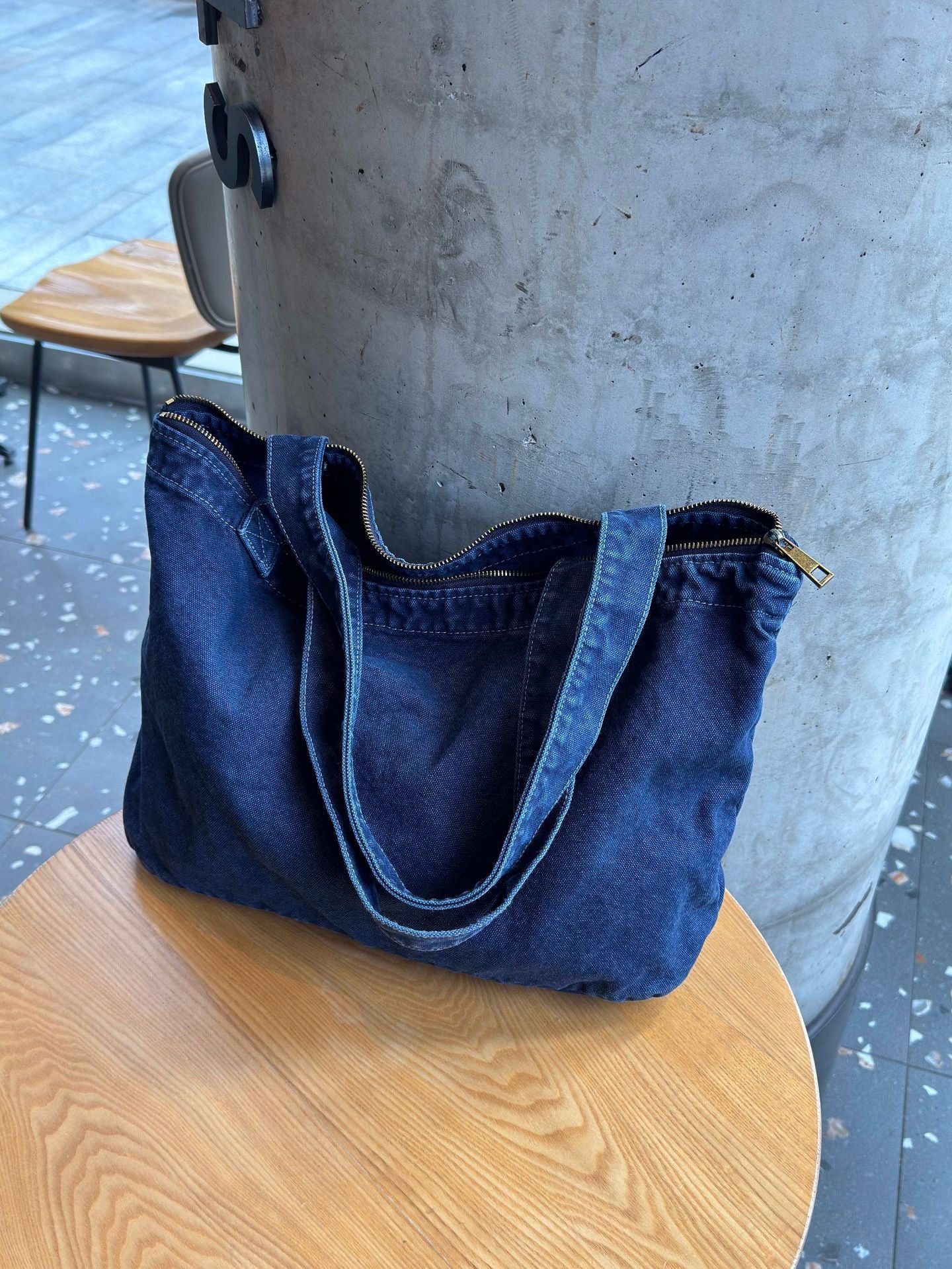 Washed Canvas Commuter Shopping Denim For Bags
