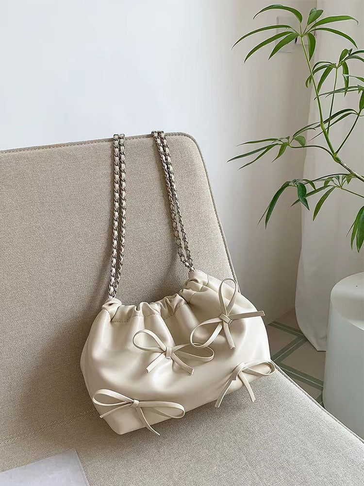 Korean Style High-grade Knot Chain Cute Soft Leather Women's Shoulder Bag
