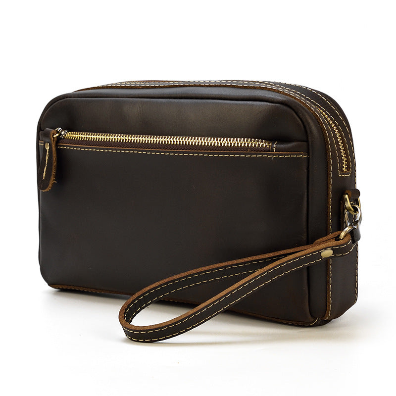 Men's Leather Large Capacity Multifunctional Wrist Vintage Men's Clutch