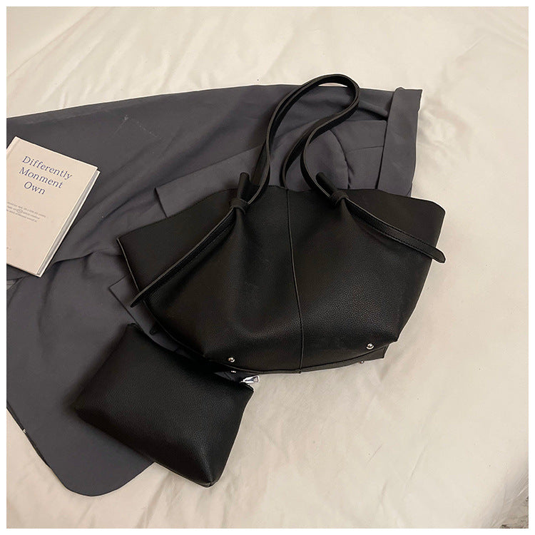 Soft Cowhide Portable Wings Style Large Women's Shoulder Bag