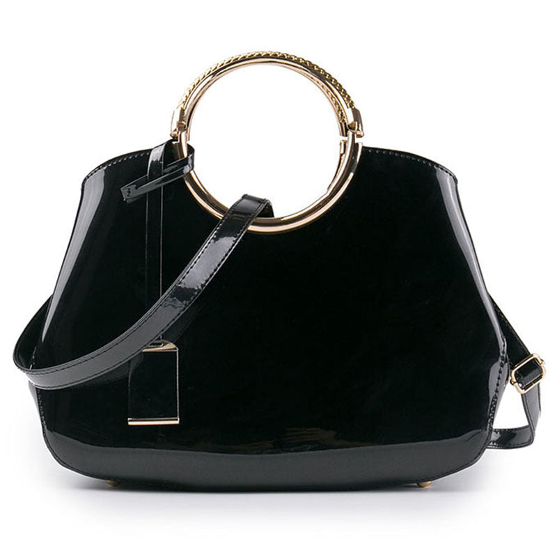 Women's Trendy Shiny Patent Leather Hanging Portable Women's Handbag