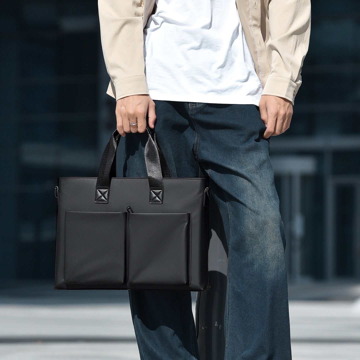 Fashion Men's Horizontal Large Capacity Computer Bags