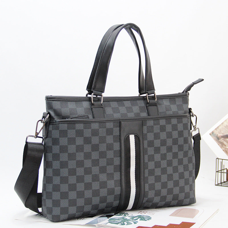 Men's Simple Trendy Computer Plaid Korean Style Bags