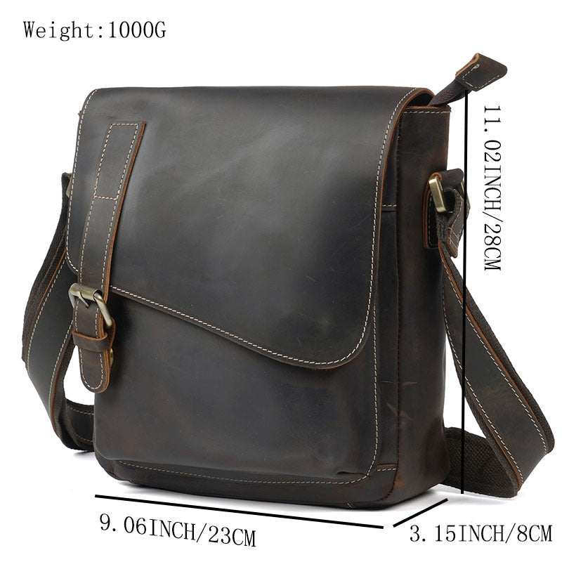 Crazy Horse Leather Simple Genuine Personality Bags