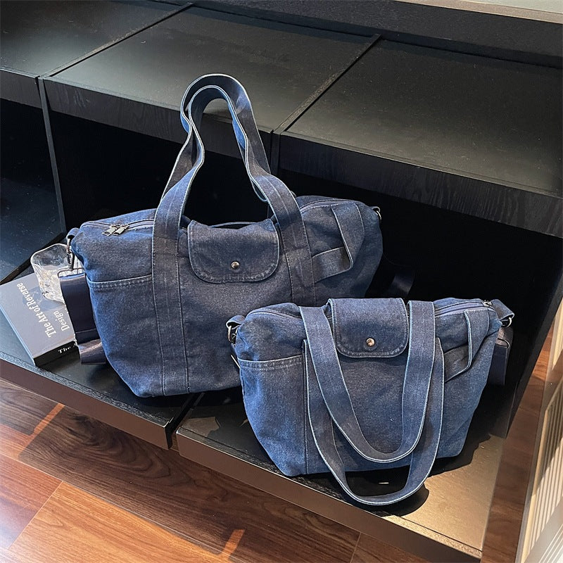 Women's Large Capacity Denim Fashion Simple Solid Women's Shoulder Bag