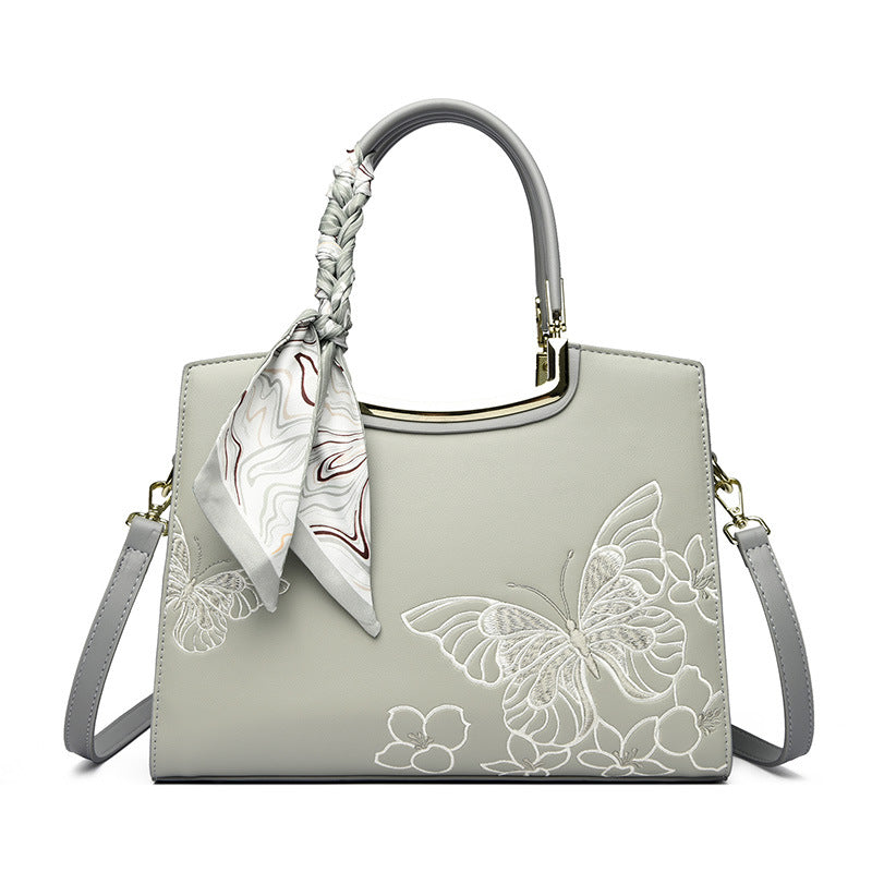 Women's High-grade Embroidered Silk Scarf Large Capacity Light Luxury Commute Women's Handbag