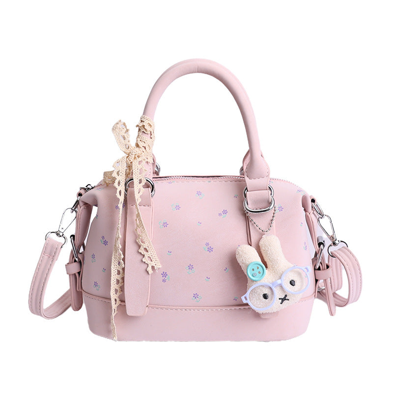 Women's Sweet Floral Boston Versatile Fashion Commuter Cute Bags