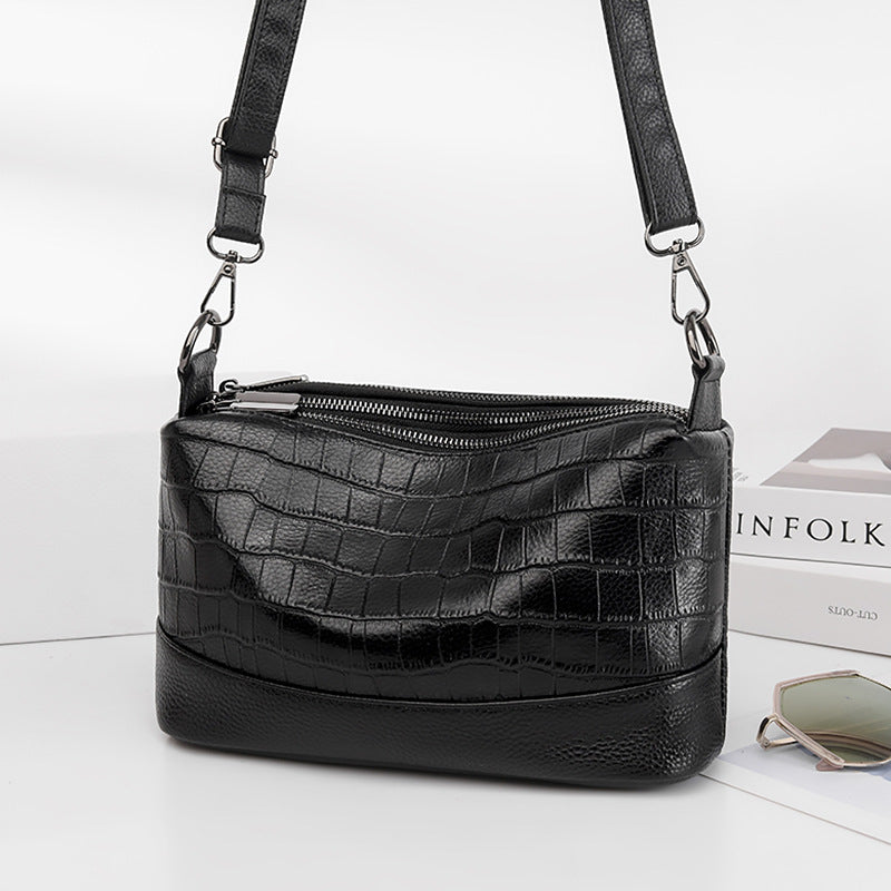 Women's Source Genuine Leather Fashion Crocodile Pattern Women's Messenger Bag