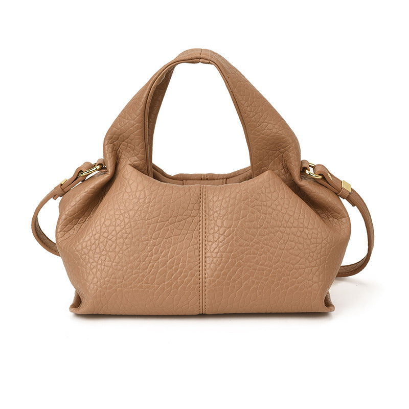 Women's Popular Winter Vintage Lychee Pattern Simple Small Square Bag