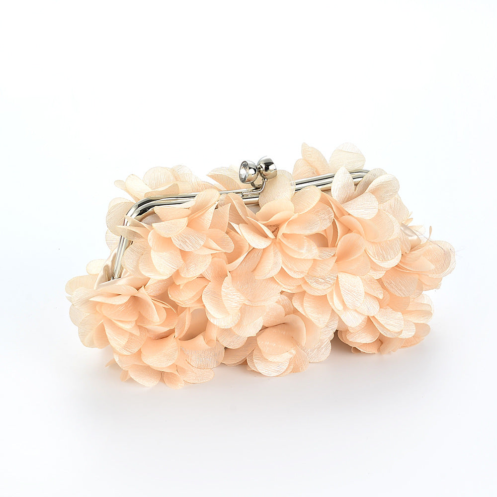 Women's Sweet Fresh Petal Three-dimensional Flower Dress Women's Clutch