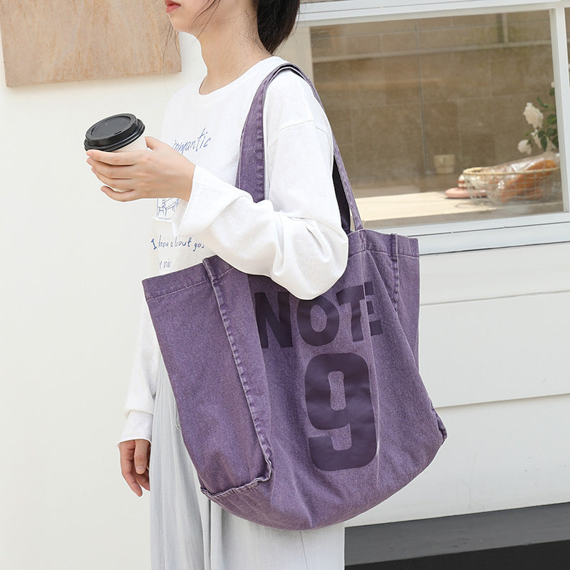 Women's Leisure Artistic Canvas Fashion Letters Printed Women's Shoulder Bag