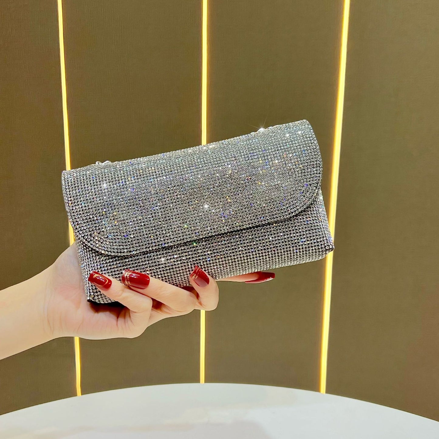Fashion Chain Style One Full Diamond Light Luxury High-grade Shoulder Bags