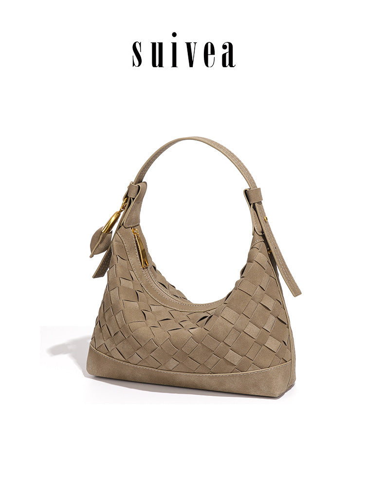 Suede Woven Dumpling High-grade Underarm Selenodont Women's Shoulder Bag