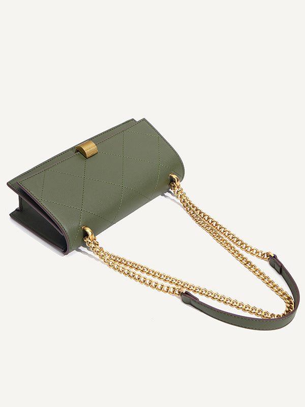 Baguette Underarm Rhombus Chain Female High Sense Spring Mature Style Women's Shoulder Bag