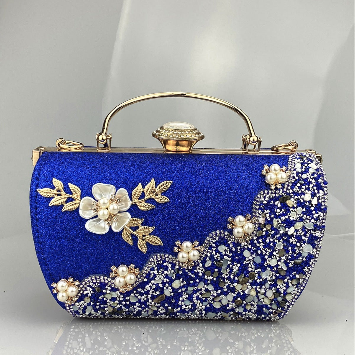 Women's Princess Hardware Diamond Floral Decorations Party Dress Elegant Dinner Bag