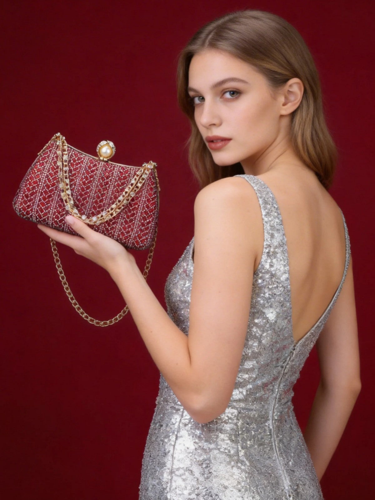 Women's Light Luxury Diamond Banquet Fashion Handbags