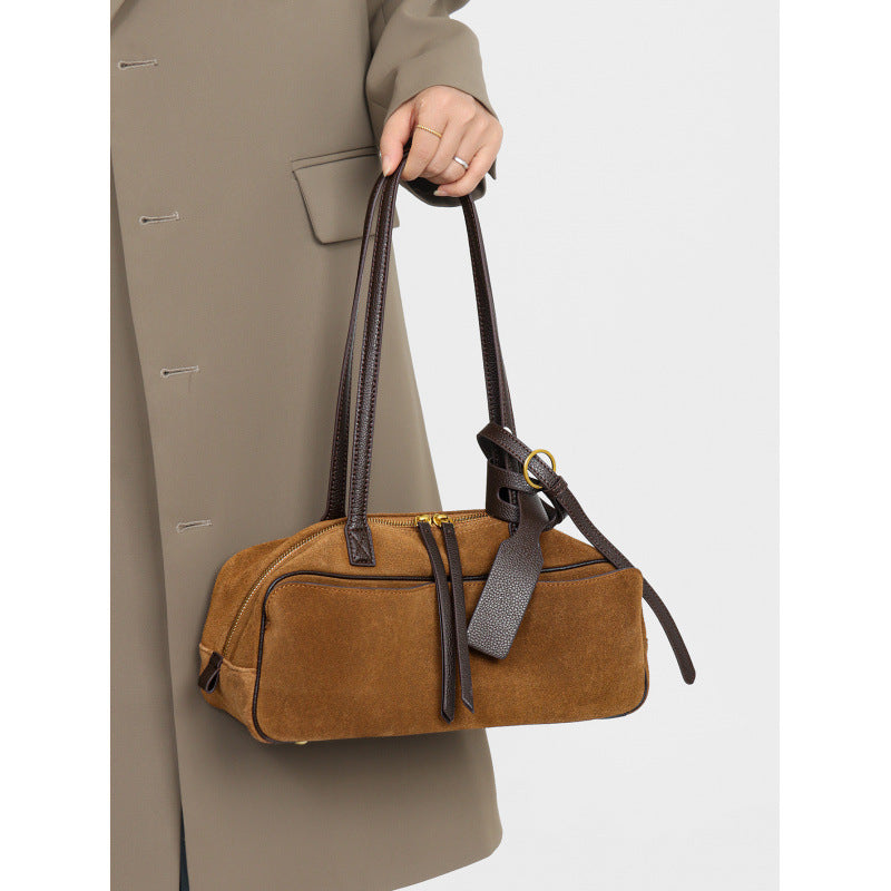 Women's Special Interest Light Luxury Niche Bowling Simple First Layer Bags