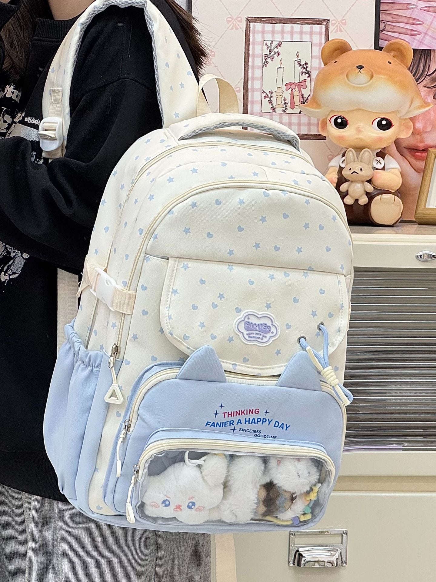Good-looking Fresh Sweet Bar Cartoon Female Lightweight Large Leisure Backpack