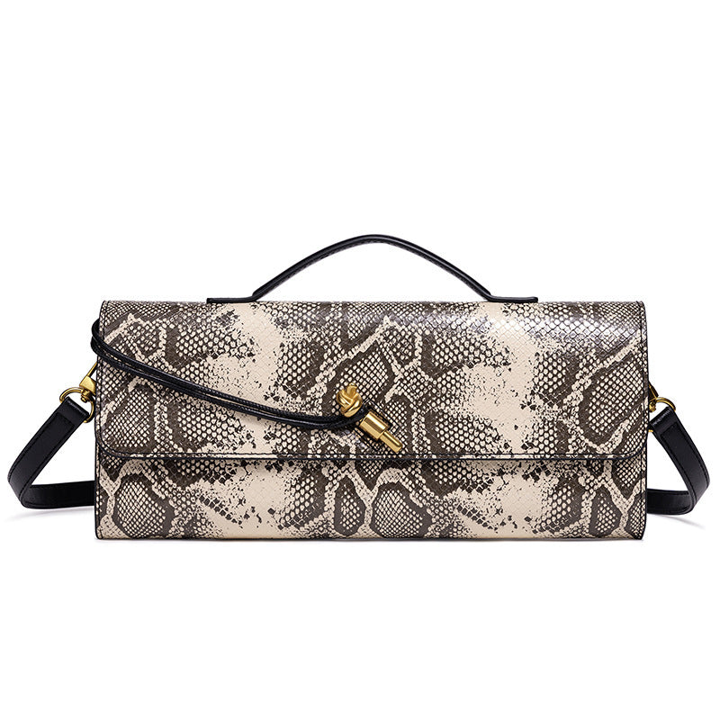 Women's Horizontal Crocodile Python Pattern Dinner Niche Bags