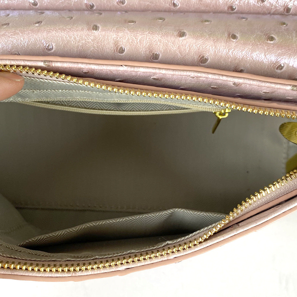 Women's High-grade Ostrich Grain Soft Leather Fashion Women's Messenger Bag