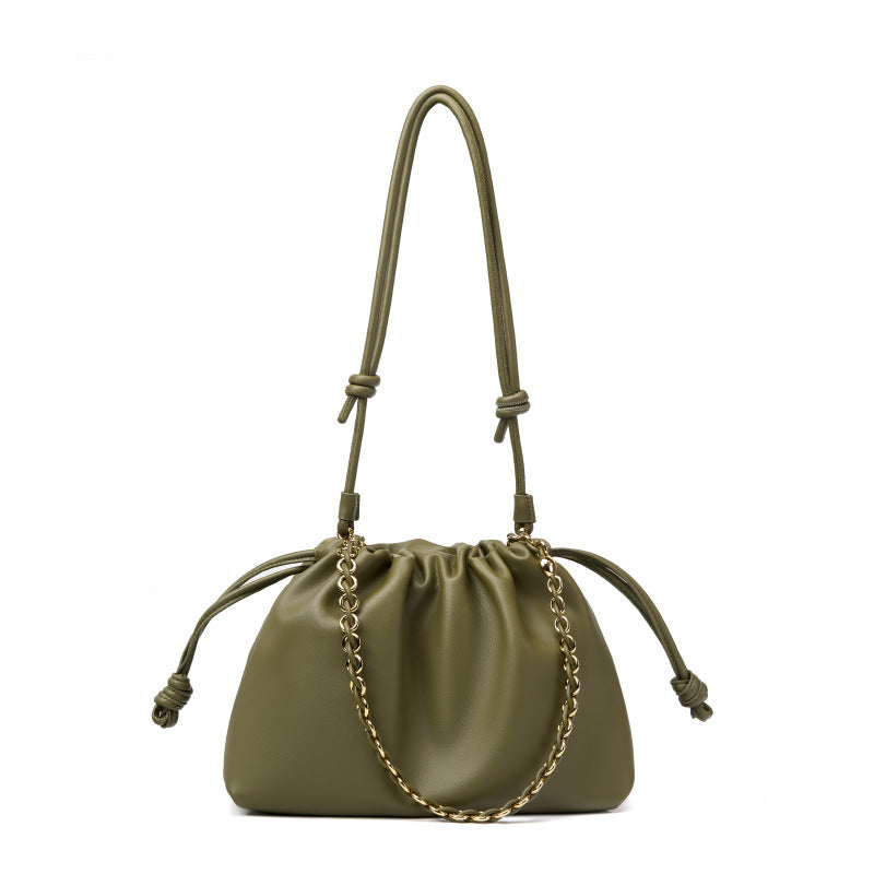 Women's Cowhide Large Capacity Portable Commuter High-grade Genuine Leather Dumpling Bags
