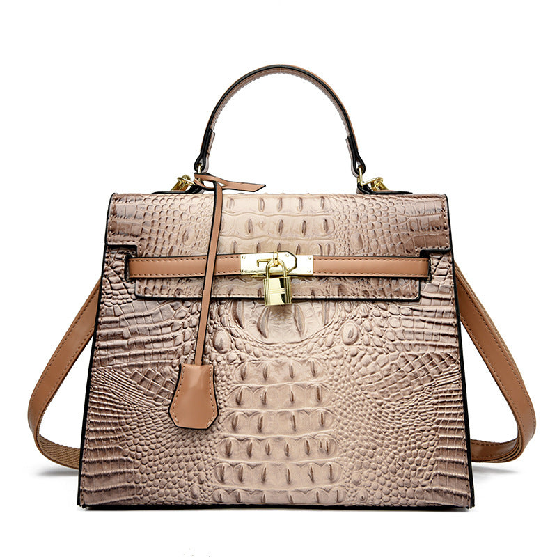 Women's Crocodile Pattern Platinum Fashion Kelly Handbags